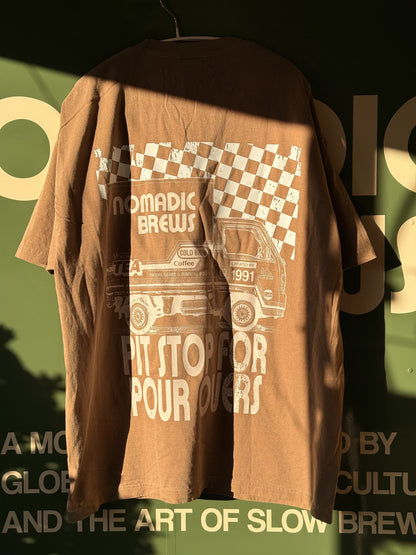 Nomadic Brews - Pit Stop for Pour Overs - Created By 1991 - Apparel