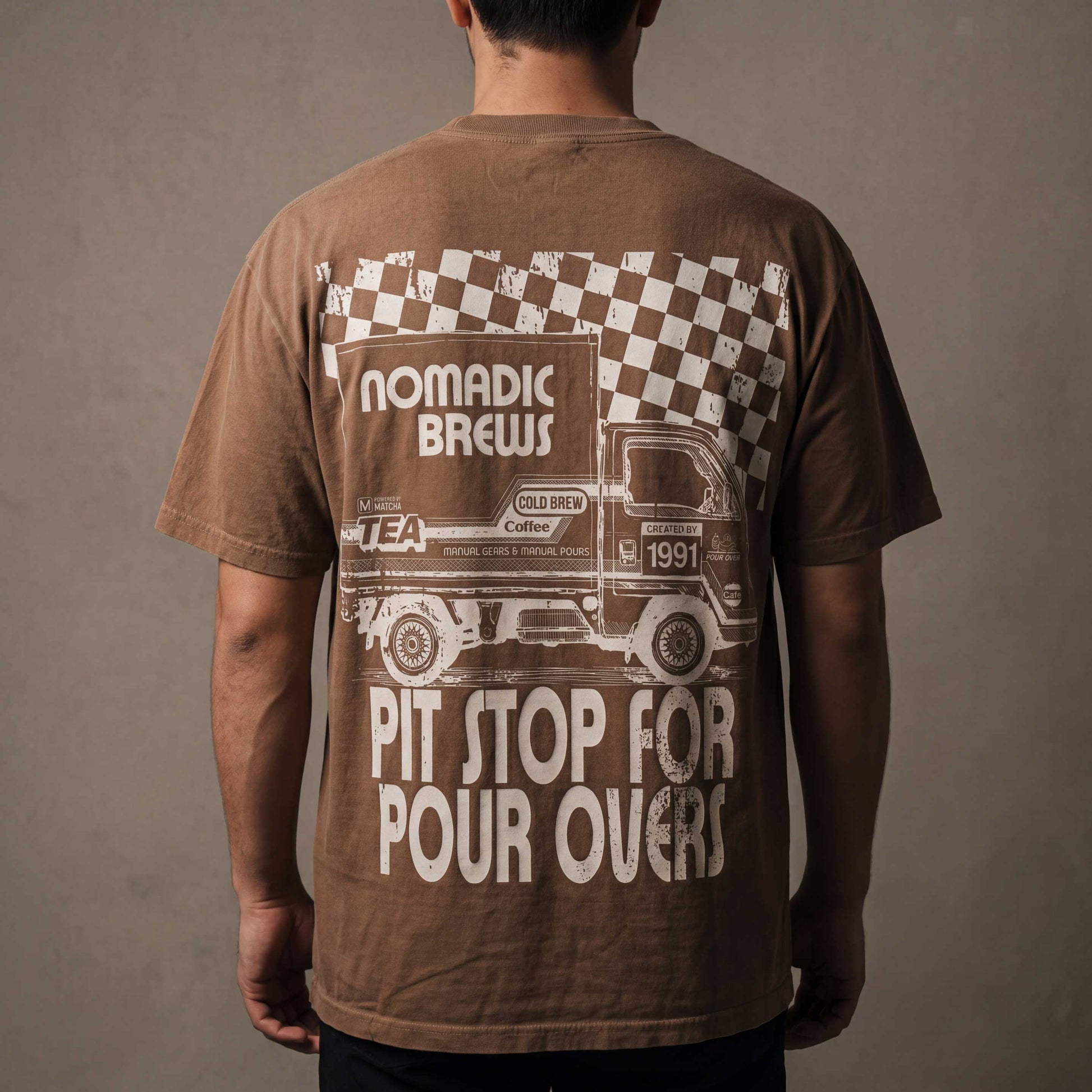 Nomadic Brews - Pit Stop for Pour Overs - Created By 1991 - Apparel