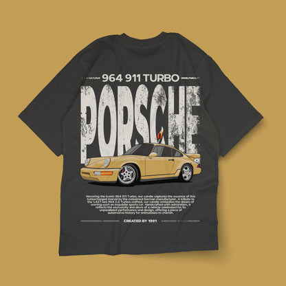 964 911 Turbo Shirt - Vintage Black - Created By 1991 - Apparel